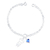 Pulseira de Prata Coração Azul e Menino 18cm