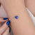 Pulseira de Prata Coração Azul Escuro 20cm: Beleza Intensa para Encantar seu Look