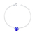 Pulseira de Prata Coração Azul Escuro 20cm: Beleza Intensa para Encantar seu Look