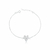 Pulseira de Prata Coração Cravejado Elo Veneziana 19cm
