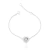 Pulseira de Prata Coração Cravejado Zircônia 18cm