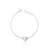 [CAIXINHA] Pulseira de Prata Coração Curvado 18cm: Carinho e Delicadeza para Dias Especiais