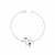 Pulseira de Prata Coração e Mapa-Múndi 18cm