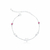 Pulseira de Prata Coração e Pontos de Luz Rosa 20cm