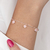 Pulseira de Prata Coração Rosa Fosco 18cm: Símbolo de Amor e Elegância
