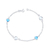 Pulseira de Prata Corações Azuis e Brancos 20cm: Design Romântico