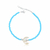 Pulseira de Prata Cristal Azul c/ Lua Madrepérola 18cm