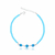 Pulseira de Prata Cristal Azul Claro Três Olho Grego 18cm