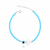 Pulseira de Prata Cristal Azul Olho Grego e Coração 18cm