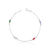 Pulseira de Prata Cristais Coloridos Retangular 19cm