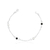 Pulseira de Prata Cristais Preto e Branco 20cm