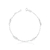 Pulseira de Prata Cristais Retangular Branco (1mm) 20cm