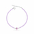 Pulseira de Prata Cristais Rosa Claro com Zircônia 18cm