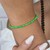 Pulseira de Prata Cristal Verde Claro 21cm