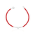 Pulseira de Prata Cristais Vermelho com Coração: Charme e Elegância
