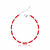 Pulseira de Prata Cristais Vermelho e Bolinhas 20cm