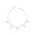 Pulseira de Prata Cristal Gota Rosa Claro 18cm