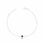 Pulseira de Prata Cristal Vermelho 19cm