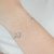 [CAIXINHA] Pulseira de Prata Corações Cravejados e Lisos 18cm
