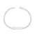Pulseira de Prata Elo Grumet Chapinha com Coração 18cm