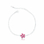 Pulseira de Prata Flor Rosa 22cm - Jeru Tuzaki