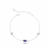 Pulseira de Prata Gota Lilás com Pontos de Luz Rosa 21cm