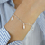 Pulseira de Prata Gota Zirconia e Lisas 18cm