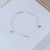 Pulseira de Prata Infantil Três Corações Liso (1mm) 15cm