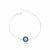 Pulseira de Prata Medalha Olho Grego Cravejado 20cm