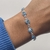 Pulseira de Prata Olho Grego Azul Claro 19cm