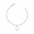 Pulseira de Prata Símbolo Paz e Amor 18cm