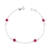 Pulseira de Prata Pontos de Luz Vermelhos 21cm