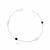 Pulseira de Prata Quatro Cristais Preto e Branco 20cm