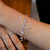 Pulseira de Prata Quatro Pontos de Luz Branco 19cm