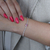 Pulseira de Prata Banhada a Ródio Riviera c/ Zircônia Rosa Quadrada 18cm