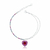 Pulseira de Prata Riviera Romântica Coração Rosa 23cm