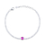 Pulseira de Prata Riviera Rodinada com Zircônia Rosa 18cm