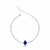Pulseira de Prata Riviera Banhada a Ródio Gota Azul Escuro 18cm