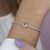 Pulseira de Prata Banhada a Ródio Riviera Gota Cristal Rosa 19cm