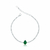 Pulseira de Prata Riviera Gota Verde 18cm