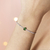 Pulseira de Prata Riviera Gota Verde 18cm
