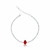 Pulseira de Prata Riviera Gota Vermelho 18cm