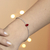 Pulseira de Prata Riviera Gota Vermelho 18cm