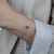 Pulseira de Prata Banhada a Ródio Riviera Cristal Oval Azul 18cm