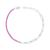 Pulseira de Prata Rodinada Riviera Zircônia Rosa 18cm
