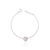 Pulseira de Prata Rosa Cravejada 18cm