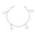 Pulseira de Prata Rosa e Folhas 18cm