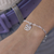 Pulseira de Prata Elo Americana Rosas 18cm