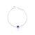 Pulseira de Prata Round Zircônia Azul 18cm