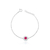 Pulseira de Prata Round Zircônia Pink 18cm